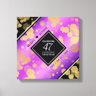 Elegant 47th Amethyst Wedding Jubileum Canvas Afdruk