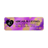Elegant 47th Amethyst Wedding Jubileum Etiket (Voorkant)