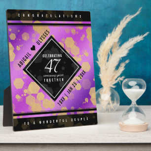 Elegant 47th Amethyst Wedding Jubileum Fotoplaat