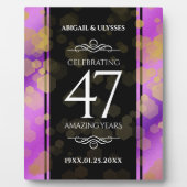 Elegant 47th Amethyst Wedding Jubileum Fotoplaat (Voorkant)