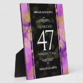 Elegant 47th Amethyst Wedding Jubileum Fotoplaat (Zijkant)