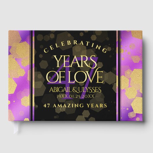 Elegant 47th Amethyst Wedding Jubileum Gastenboek (Voorkant)