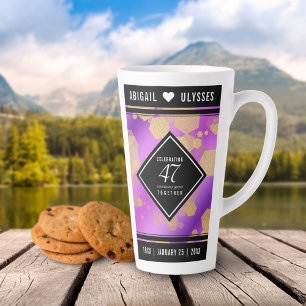 Elegant 47th Amethyst Wedding Jubileum Latte Mok