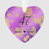 Elegant 47th Amethyst Wedding Jubileum Ornament (achterkant)