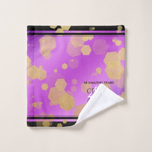 Elegant 48e Amethist Bruiloft Jubileum Bad Handdoek (Wasdoekje)