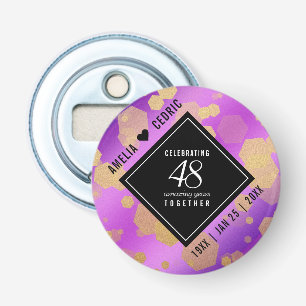 Elegant 48e Amethist Bruiloft Jubileum Button Flesopener