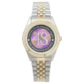 Elegant 48e Amethist Bruiloft Jubileum Horloge (Voorkant)