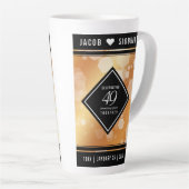 Elegant 49th Copper Wedding Jubileum49 Latte Mok (Rechterhoek)