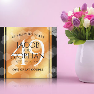 Elegant 49th Copper Wedding Jubileum Canvas Afdruk