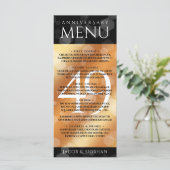 Elegant 49th Copper Wedding Jubileum Menu (Staand voorkant)