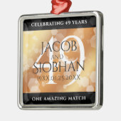 Elegant 49th Copper Wedding Jubileum Metalen Ornament (Links)