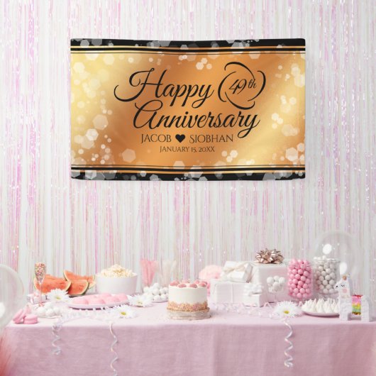 Elegant 49th Copper Wedding Jubileum Spandoek (Feest)