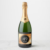 Elegant 49th Copper Wedding Jubileum Sparkling Wijnetiket (Voorkant)