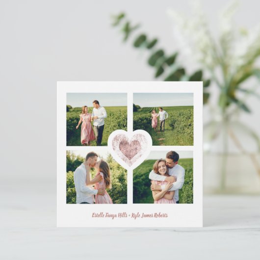 Elegant 4 Foto's Direct Engaged Couple Session Save The Date (Staand voorkant)