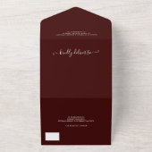 Elegant 4 Foto's woedend modern script bruiloft All In One Uitnodiging (Buitenkant)