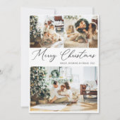 Elégant 4 Photo Collage Carte de Noël (Devant)
