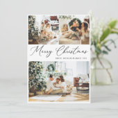 Elégant 4 Photo Collage Carte de Noël (Debout devant)