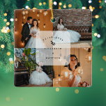 Elegant 4 Photo Collage Newlyweds Mariage Photo<br><div class="desc">Elegant 4 Photo Collage Newlyweds Mariage Photo Céramique Ornament</div>