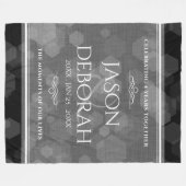 Elegant 4th Linen Wedding Jubileum Celebration Fleece Deken (Voorkant (Horizontaal))