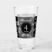 Elegant 4th Linen Wedding Jubileum Celebration Glas (Voorkant)