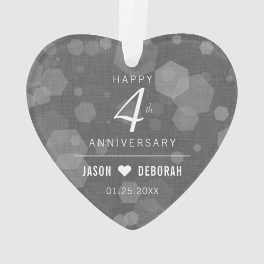 Elegant 4th Linen Wedding Jubileum Celebration Ornament (achterkant)