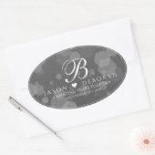 Elegant 4th Linen Wedding Jubileum Celebration Ovale Sticker (Envelop)