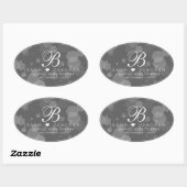 Elegant 4th Linen Wedding Jubileum Celebration Ovale Sticker (Vel)