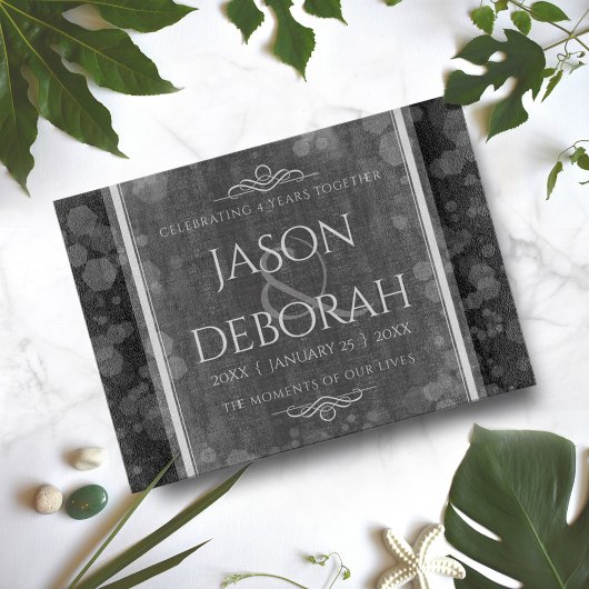 Elegant 4th Linen Wedding Jubileum Celebration Snijplank