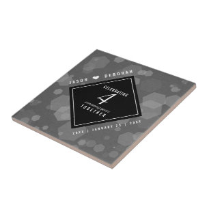 Elegant 4th Linen Wedding Jubileum Celebration Tegeltje