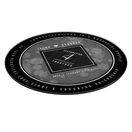 Elegant 4th Linen Wedding Jubileum Snijplank (Hoek)