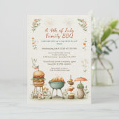 Elegant 4th of July BBQ Invitation – Soft Line Art (Debout devant)