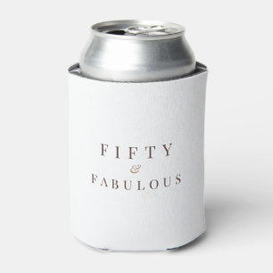 Elegant 50 en Fabulous Birthday Modern White Blikjeskoeler