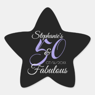 Elegant 50 en Fabulous Personalized Birthday Clas Ster Sticker