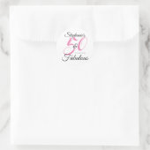 Elegant 50 en Fabulous Personalized Birthday Ronde Sticker (Tas)