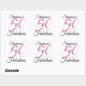 Elegant 50 en Fabulous Personalized Birthday Vierkante Sticker (Vel)