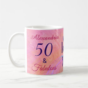 Elegant 50 en Fabulous Pink Waterverf Aangepast Koffiemok