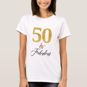 Elegant 50 en fantastisch in goud en zwart t-shirt