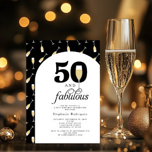 Elégant 50 Fabuleux Invitation d'anniversaire
