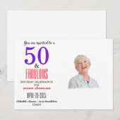 Elegant 50 & Fabulous Birthday Kaart (Voorkant / Achterkant)