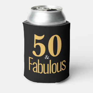 Elegant 50 & Fabulous Black Gold Typografie Blikjeskoeler
