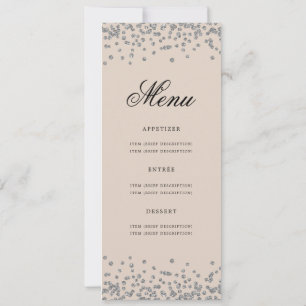 Elegant 50 verjaardagsmenu Zilveren Confetti Champ Kaart