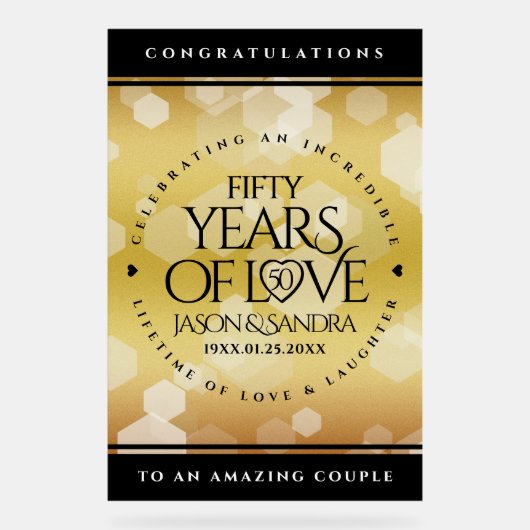 Élégant 50e anniversaire de Mariage d'or (Recto)