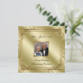 Élégant 50e anniversaire de Mariage Invitation pho (Debout devant)