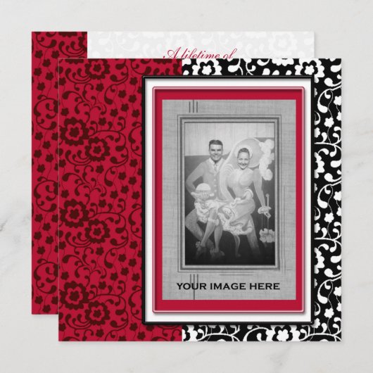 Élégant 50e anniversaire de Mariage Invitations (Devant / Derrière)