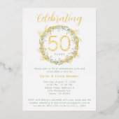 Élégant 50e anniversaire Invitation de la fête Rea (Recto)