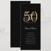 Élégant 50e anniversaire programme de fête Black G (Devant / Derrière)
