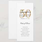 Élégant 50e anniversaire programme de fête Gold (Devant / Derrière)