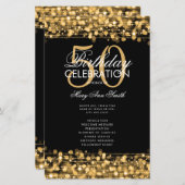 Élégant 50e anniversaire programme de fête Gold av (Devant / Derrière)