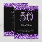 Élégant 50e Anniversaire Programme de fête Menu po (Devant / Derrière)