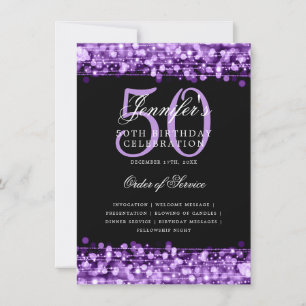 Élégant 50e Anniversaire Programme de fête Menu po